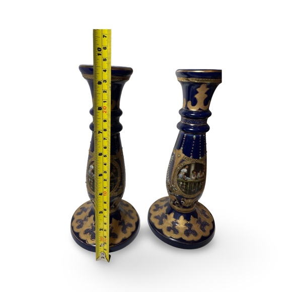 ROYAL LIMOGES CANDLESTICKS HAND PAINTED - Picture 10 of 12